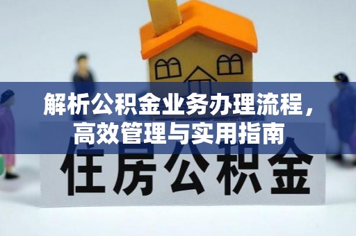 管理解析公积金业务办理流程，高效管理与实用指南