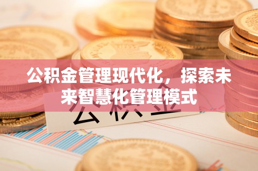 管理公积金管理现代化，探索未来智慧化管理模式