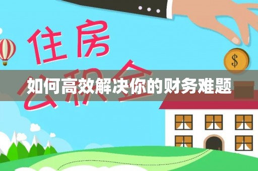 管理如何高效解决你的财务难题
